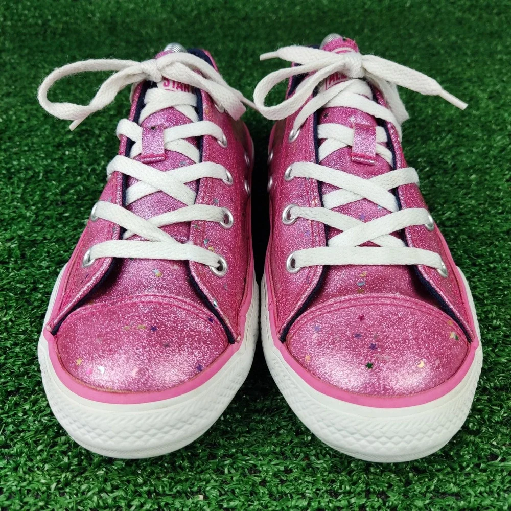 Converse Sneakers Junior 3 Pink Chuck Taylor All Star Glitter Stars 665108C Low
